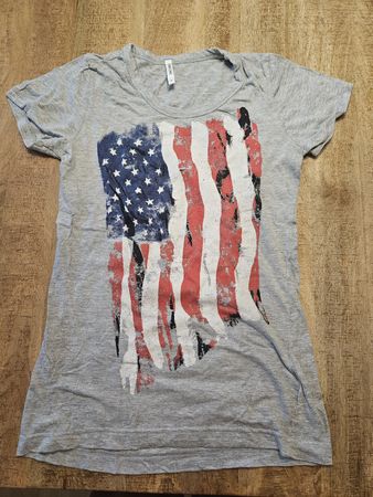 Damen T-Shirt USA Grau Grösse S 