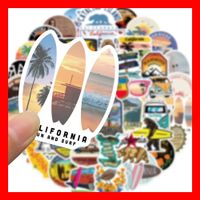 Kalifornien Surfen Meer Ferien Strand Sea 50 tlg Stickerset