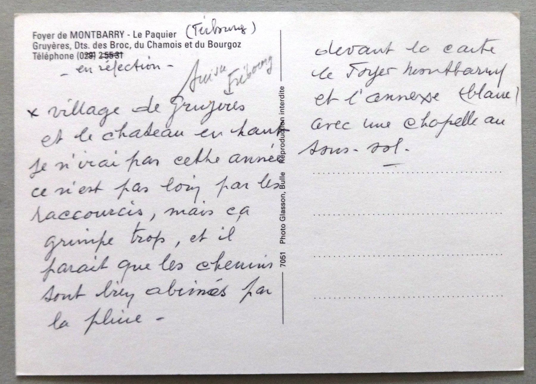 Cartoline postali: Foyer de Montbarry - Le Paquier – Difettoso da Fétigny venduto da Billy2miny 1