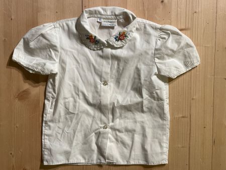Weisse SWISS TRADITION STANS Trachtenbluse Gr. 5 / 110
