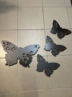 Décoration Murale Papillon Noir brun orange Lot de 4