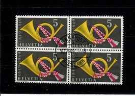 4er Block - Bahnpost Rhät. Bahn 1949
