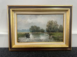 Ölgemälde "Landschaft", signiert. A. Van Noort