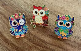 Set 3x Pin Eule