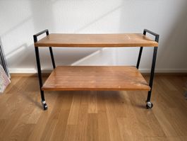 Vintage Servierwagen aus Holz mit Rollen, Top Zustand!