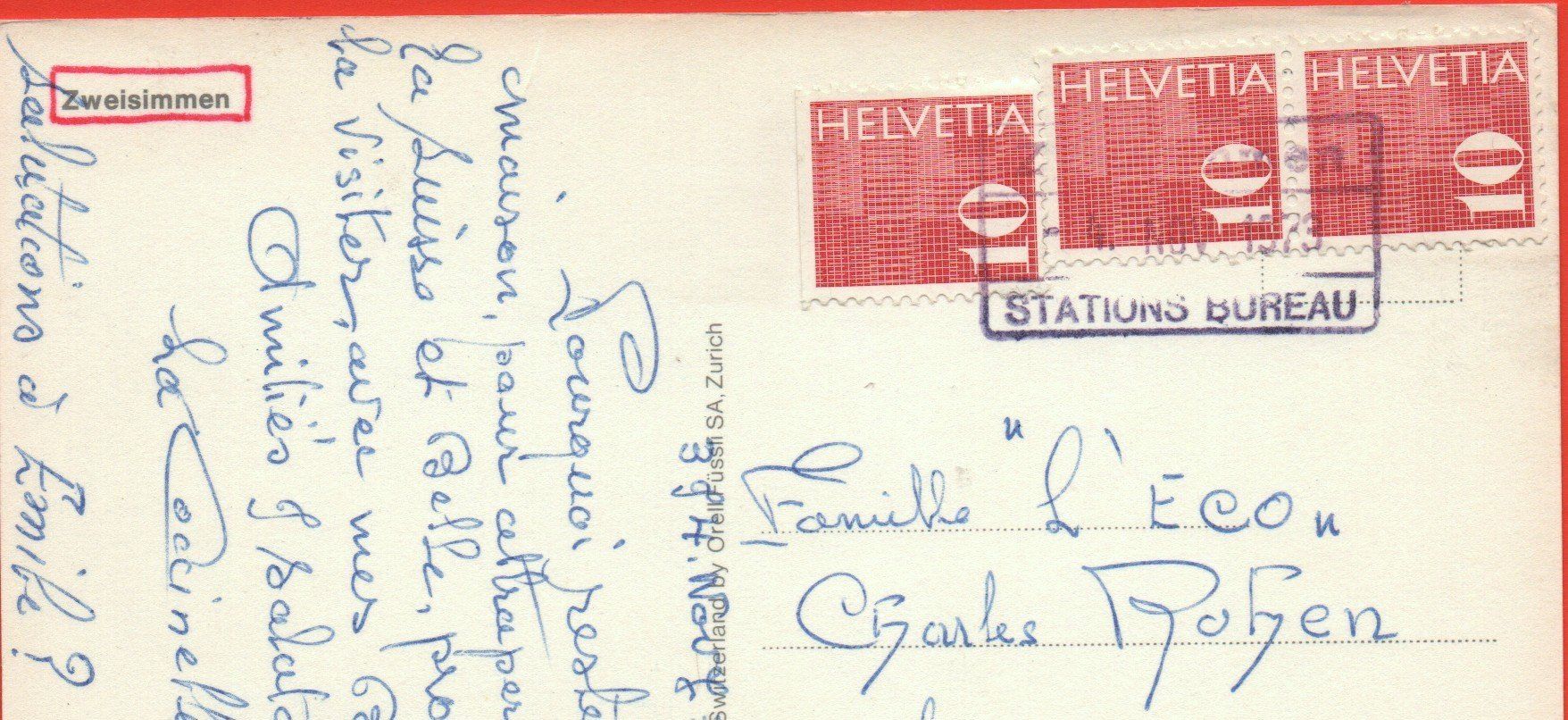 Cartes postales: ZWEISIMMEN Spez. Stempel – D'occasion à Jona par philajona 1