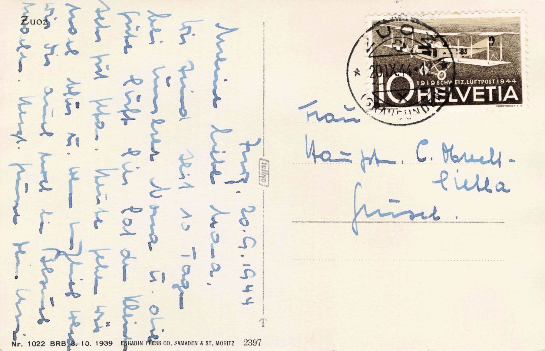 Cartoline postali: Zuoz – Usato da Biasca venduto da Blenio71 1