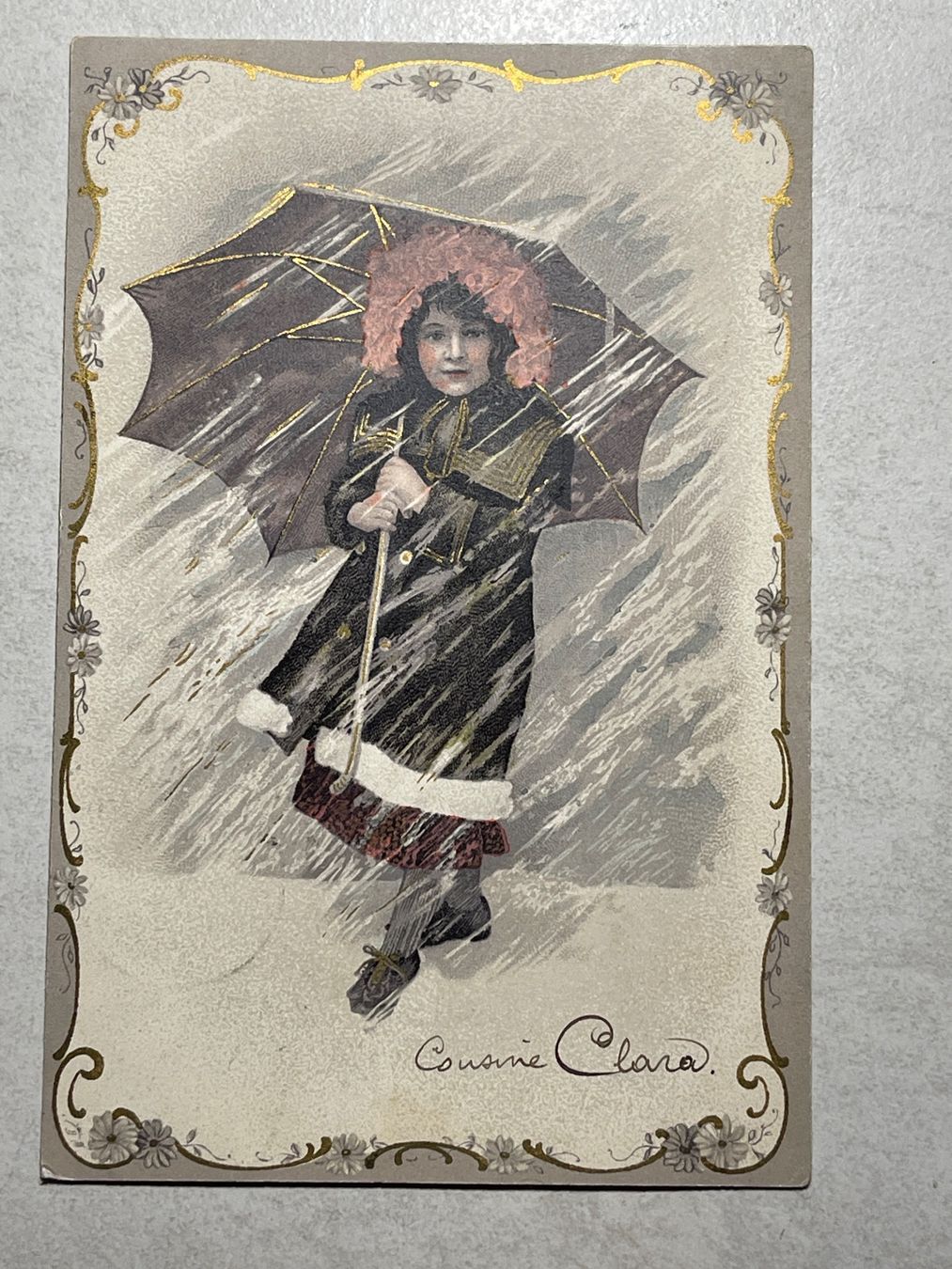 Cartoline postali: Romantik Ansichtskarte, Mädchen mit Regenschir, – Usato da Strengelbach venduto da Aschatan5