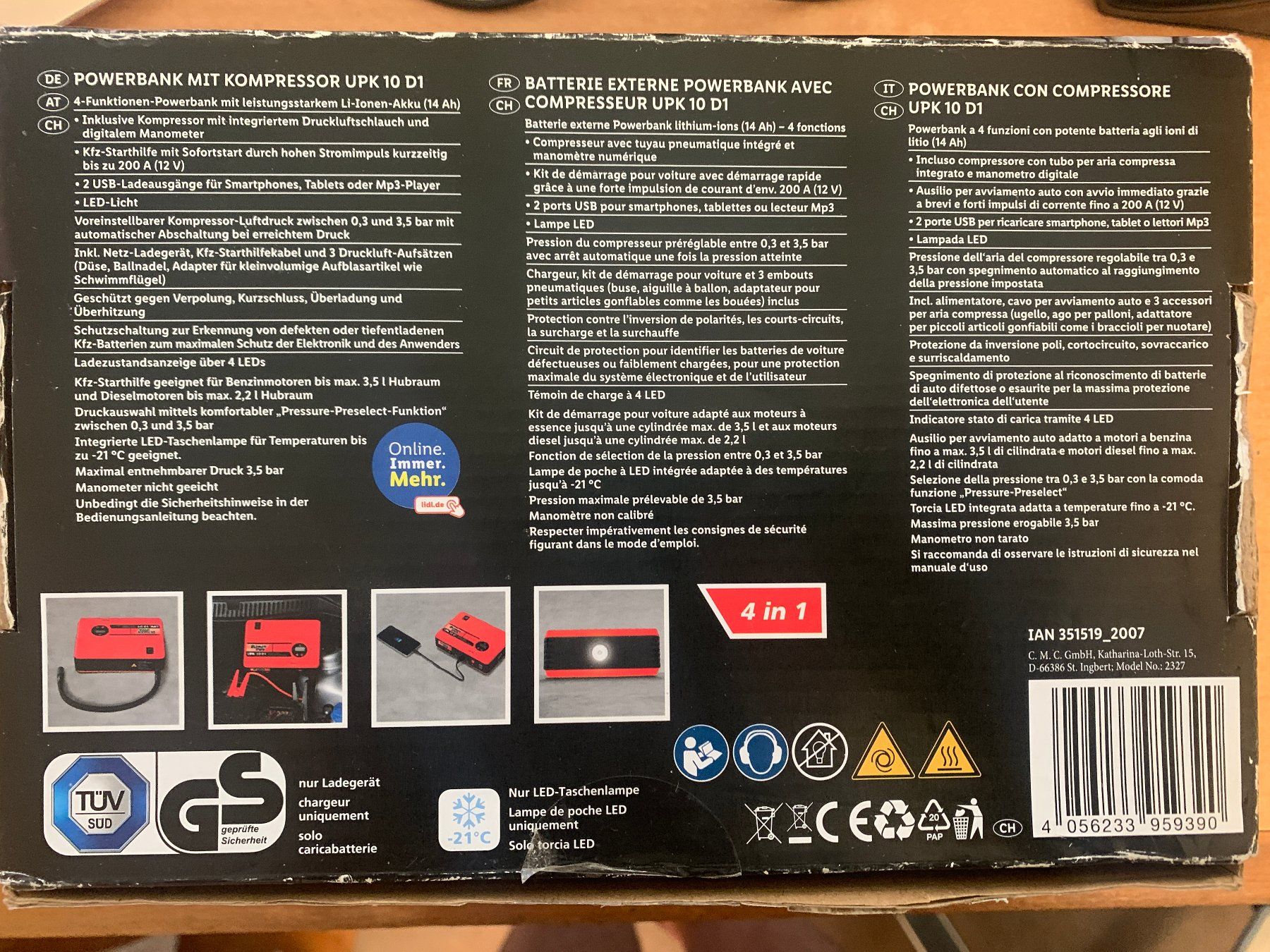 Caricabatterie: Powerbank mit Kompressor, Starthilfe (Ultimate Speed) – Nuovo e nell'imballaggio originale da Zürich venduto da Mobberhund 3