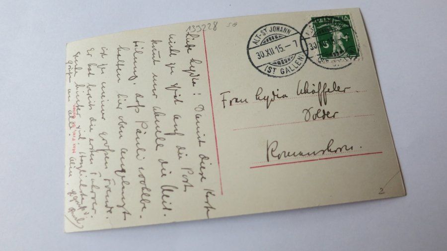 Cartoline postali: Amden - Amdenerhöhe mit Glarneralpen - 1915 – Usato da Jona venduto da centumprata 1