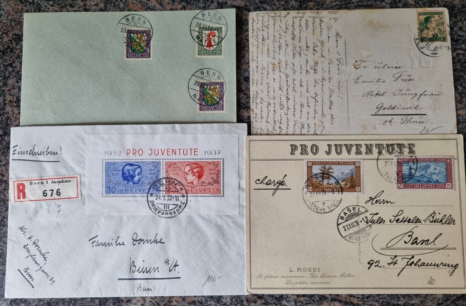 Tutti i francobolli: 12 Briefe mit Pro Juventute Frankaturen – Usato da Gümligen venduto da Geniusbuy 1