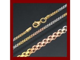 45cm elegante Bismarck-Collierkette 2mm Silber 925 tricolor