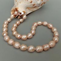 Rosa Lua Perlen Kette Echt 1.2 cm Collier Perle Halskette