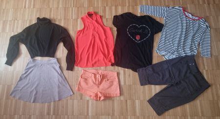 Kleiderpaket: Shirts, Jupe, Hosen, Pulli - Gr. 36/38