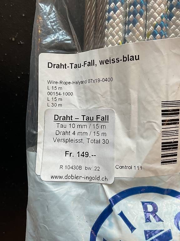 Quincaillerie: Draht-Tau Fall (weiss-blau) – Neuf (Voir description) à Horw par inf_x668