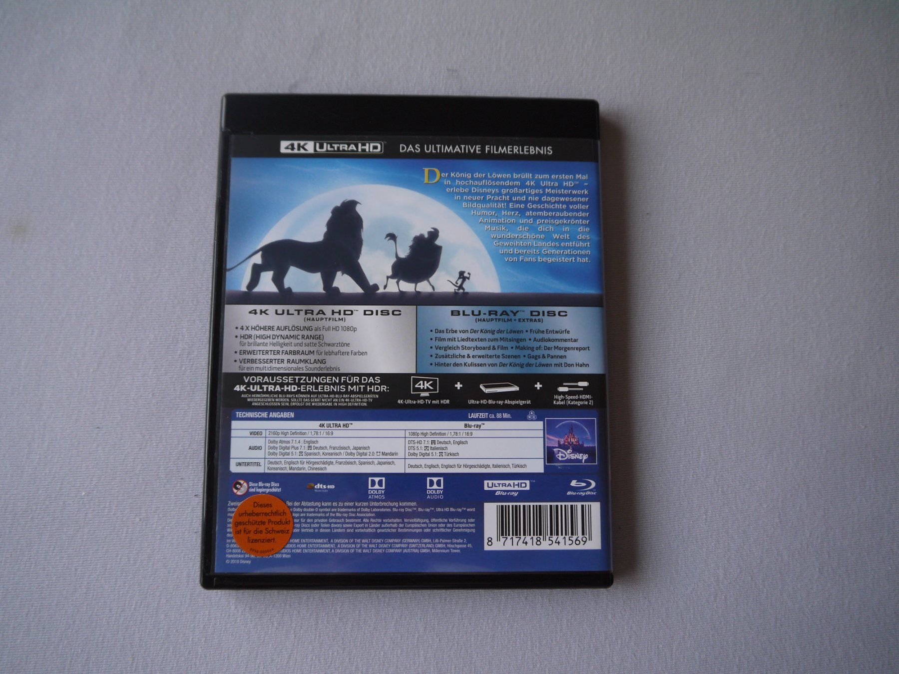 Tutti i DVDs: Der König der Löwen -4K UHD+Blu Ray – Usato da Hagendorn venduto da Blaf 1