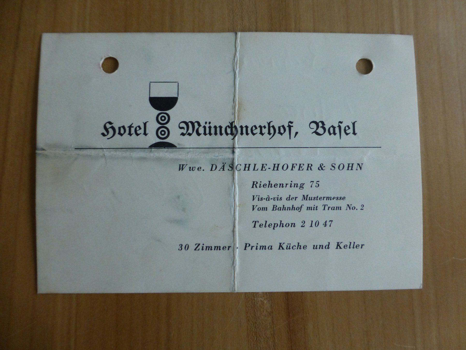 Foto & Immagini: Basel, Hotel Münchnerhof, Wwe. Däschle Rechnung 1949 – Usato da Bettlach venduto da 1saurer