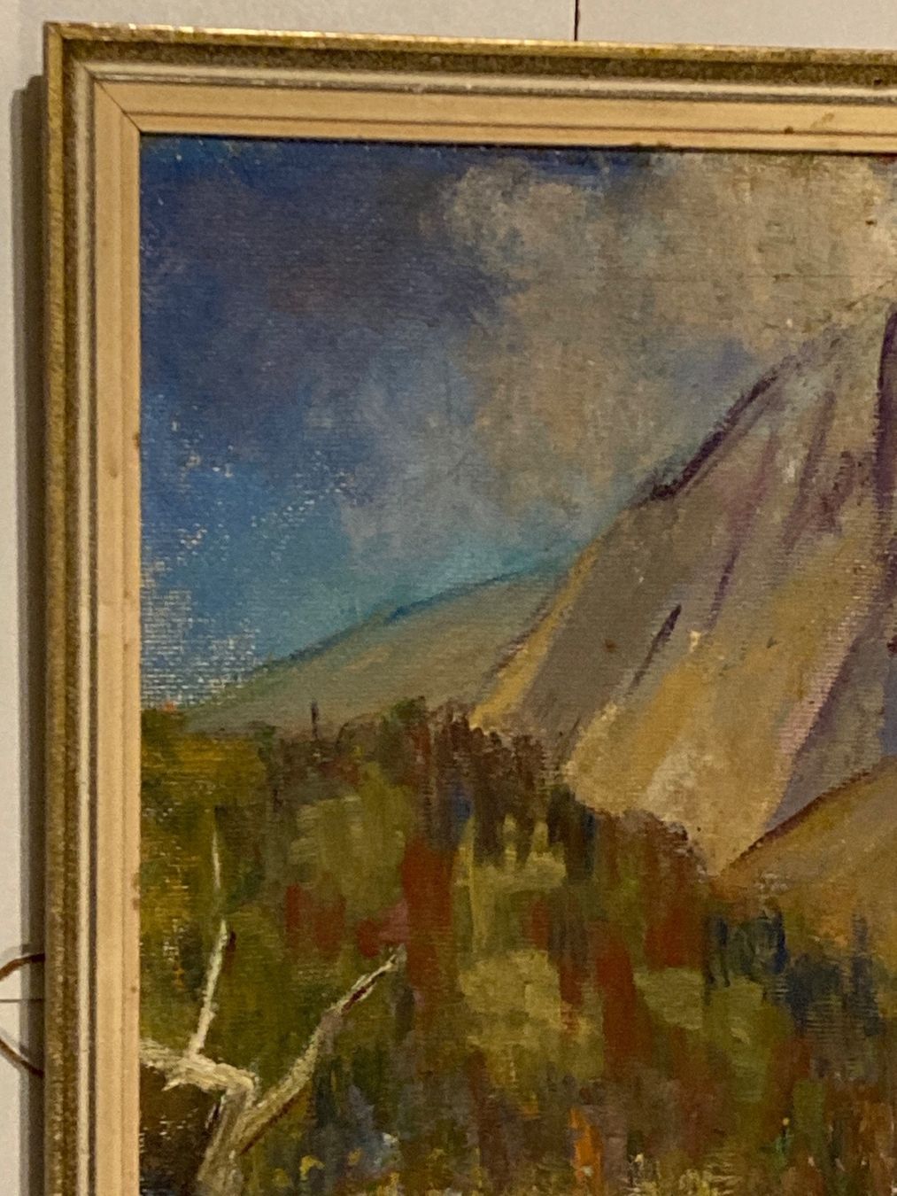 Dipinti: H.W. Landschaftsgemälde monogrammiert mit Berge, Bach, Wiese – Usato da Hirzel venduto da pjn_d7xp 3