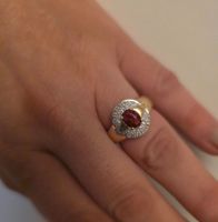 585 Gold Ring  Diamanten & Turmalin Versand kostenlos