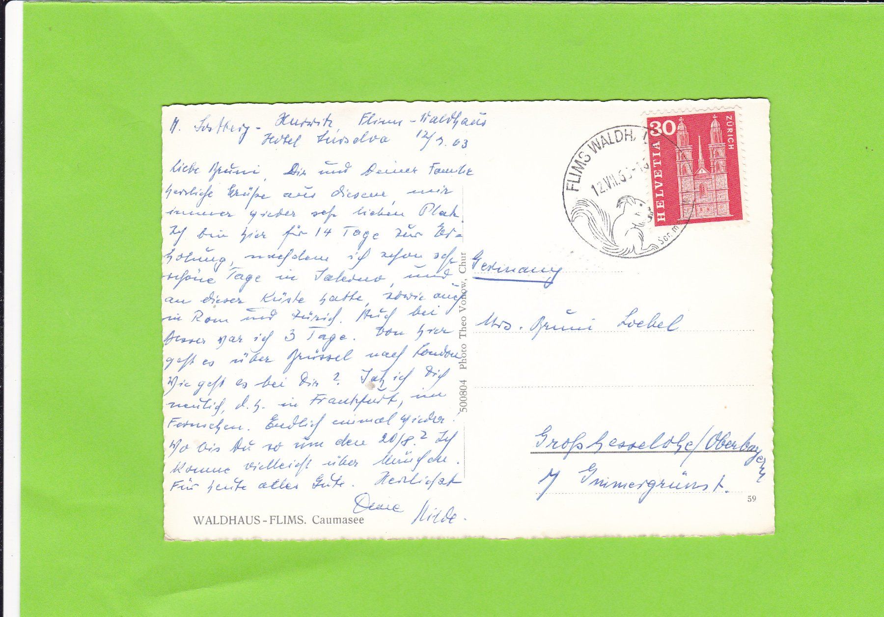 Cartoline postali: Caumasee – Usato da St. Peterzell venduto da neckertal 1
