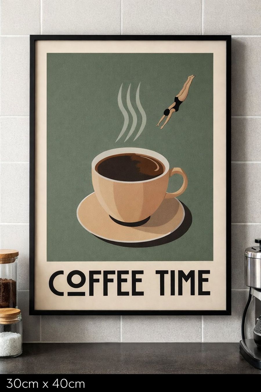 Poster & Bilder: Poster affiche Impression Coffee Time Vintage rétro déco – Neu und originalverpackt aus Meyrin von Nostalgica 1