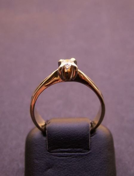 Anelli: Solitär Ring 585 Gold mit Brillant – Usato da Wald ZH venduto da Dasilver 2