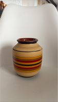 Bunte Keramikvase Streifen Design Landhausstil Vintage Retro