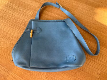 Vintage LONGCHAMP Roseau Paris Schultertasche Blau