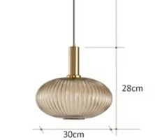 Lampe suspendue en pierre de verre coloré de style  rétro
