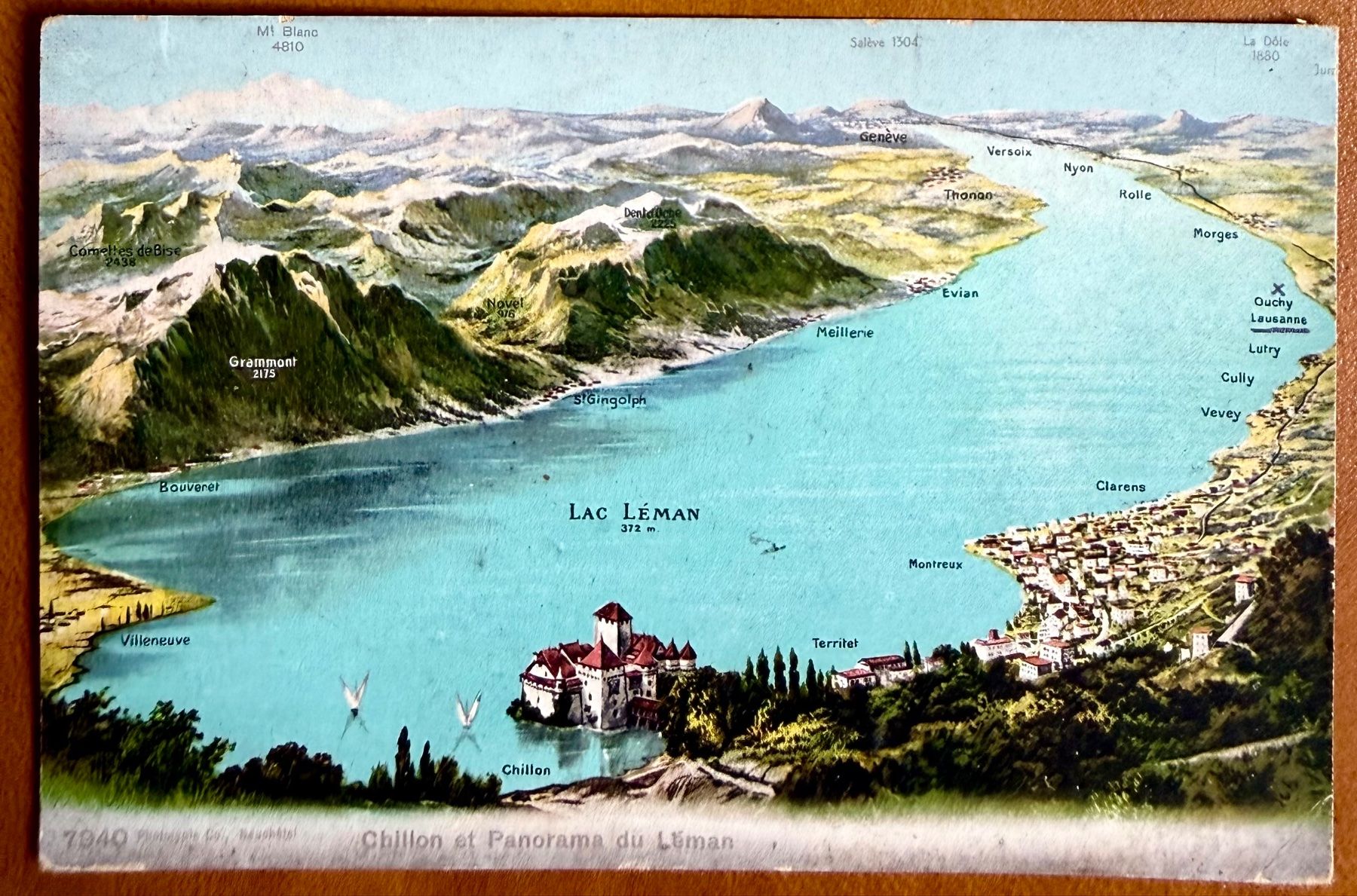 Cartes postales: Léman - Map - Chillon 1910 – D'occasion à Lutry par Ediego