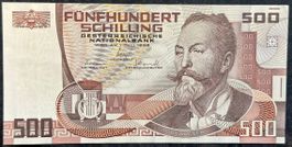 Österreich 500 Schilling Banknote - Otto Wagner 1985