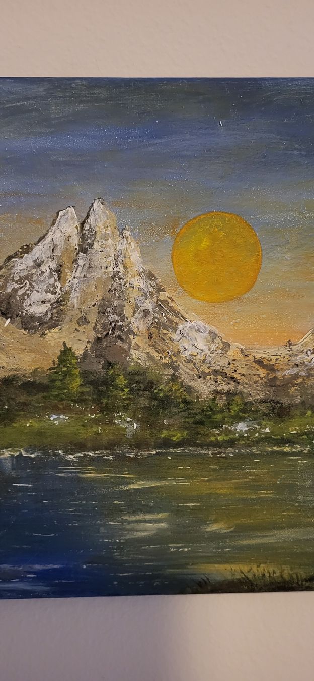 Foto & Immagini: Bergsee mit Berglandschaft handgemalt – Nuovo (secondo la descrizione) da Meggen venduto da car_rxl6 2