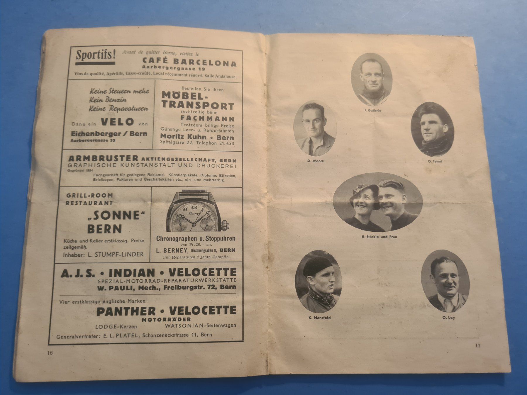 Motosacoche Documenti: 1937 BERN GROSSER PREIS OFFIZIELLES PROGRAMM VINTAGE – Difettoso da Bellevue venduto da BURGOLMANIA 5