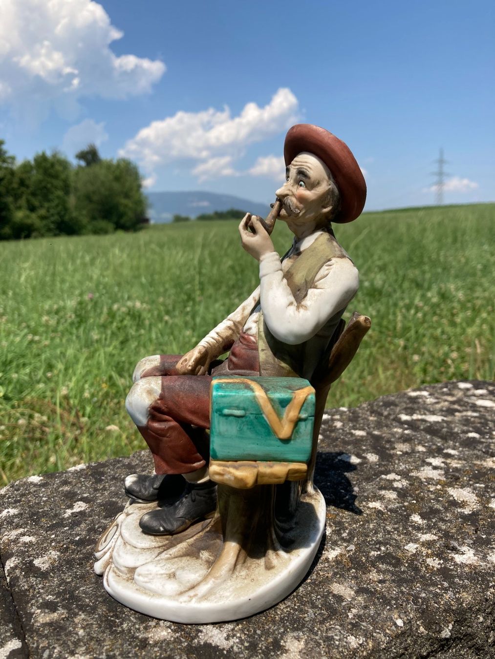 Statuette: FIGUR  Keramik  Handwerker  Bauer Grossvater  1975 – Usato da Subingen venduto da ArtBead 3