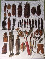 afrikanische Masken, Figuren u.A.