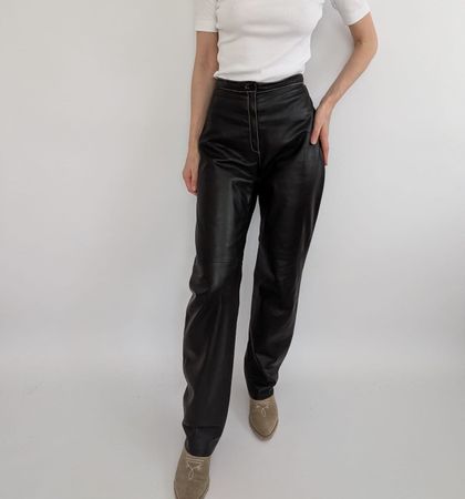 Vintage Lederhose aus Echtleder, Grösse 40 Schwarz