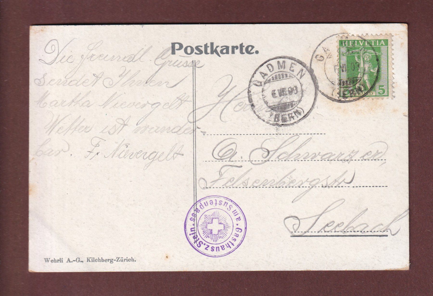 Ansichtskarten: Gletschertor am STEINGLETSCHER - 1908 – Gebraucht aus Pully von nicecards-shop 1