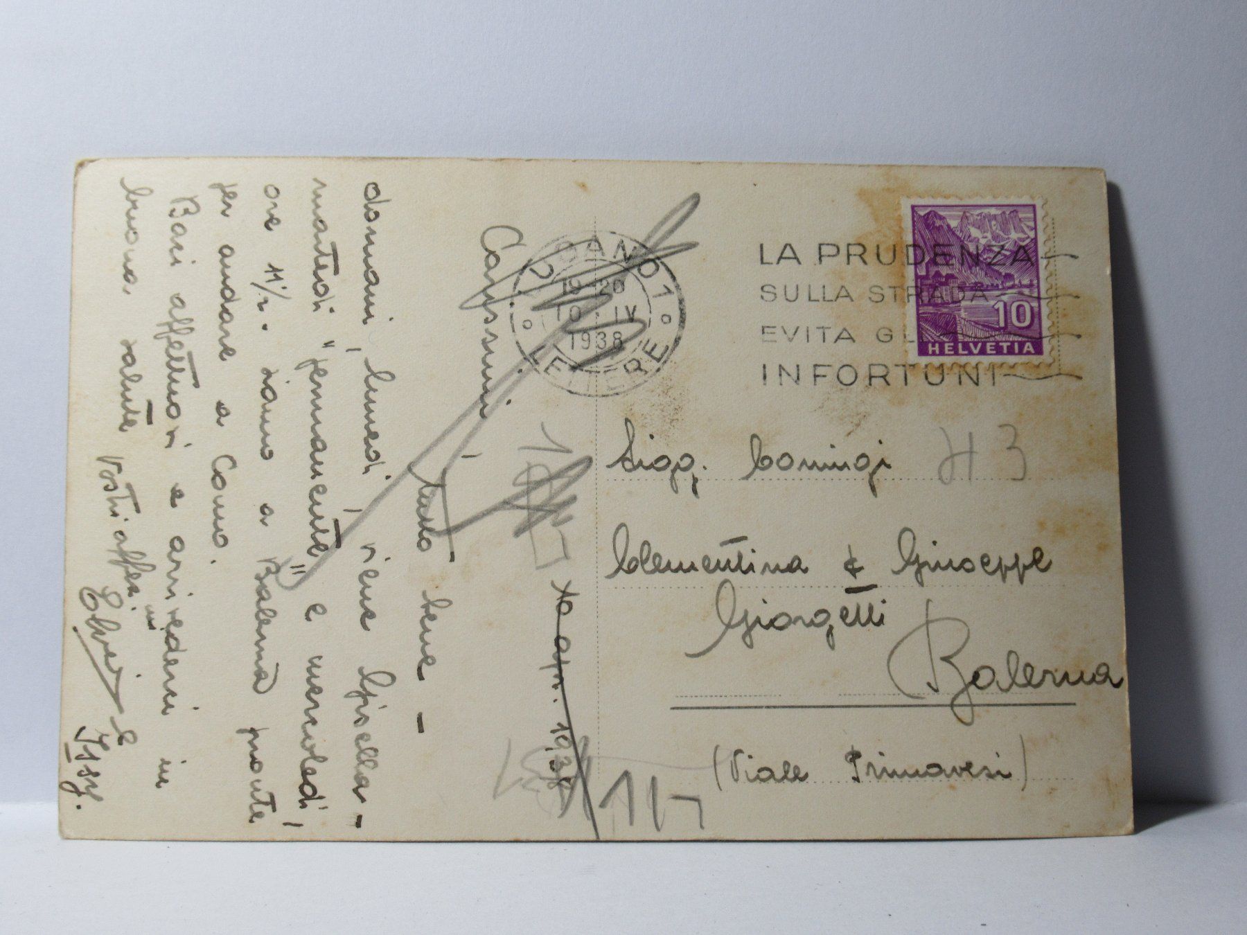 Cartoline postali: Lugano , Giardini Pubblici 1938 – Usato da Grenchen venduto da Bluemchen1900 1