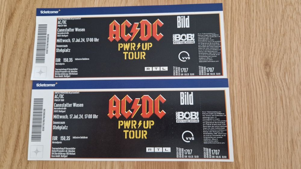 2 x AC/DC Tickets Stuttgart 17. Juli 2024 zum Normalpreis (Neu (gemäss ...