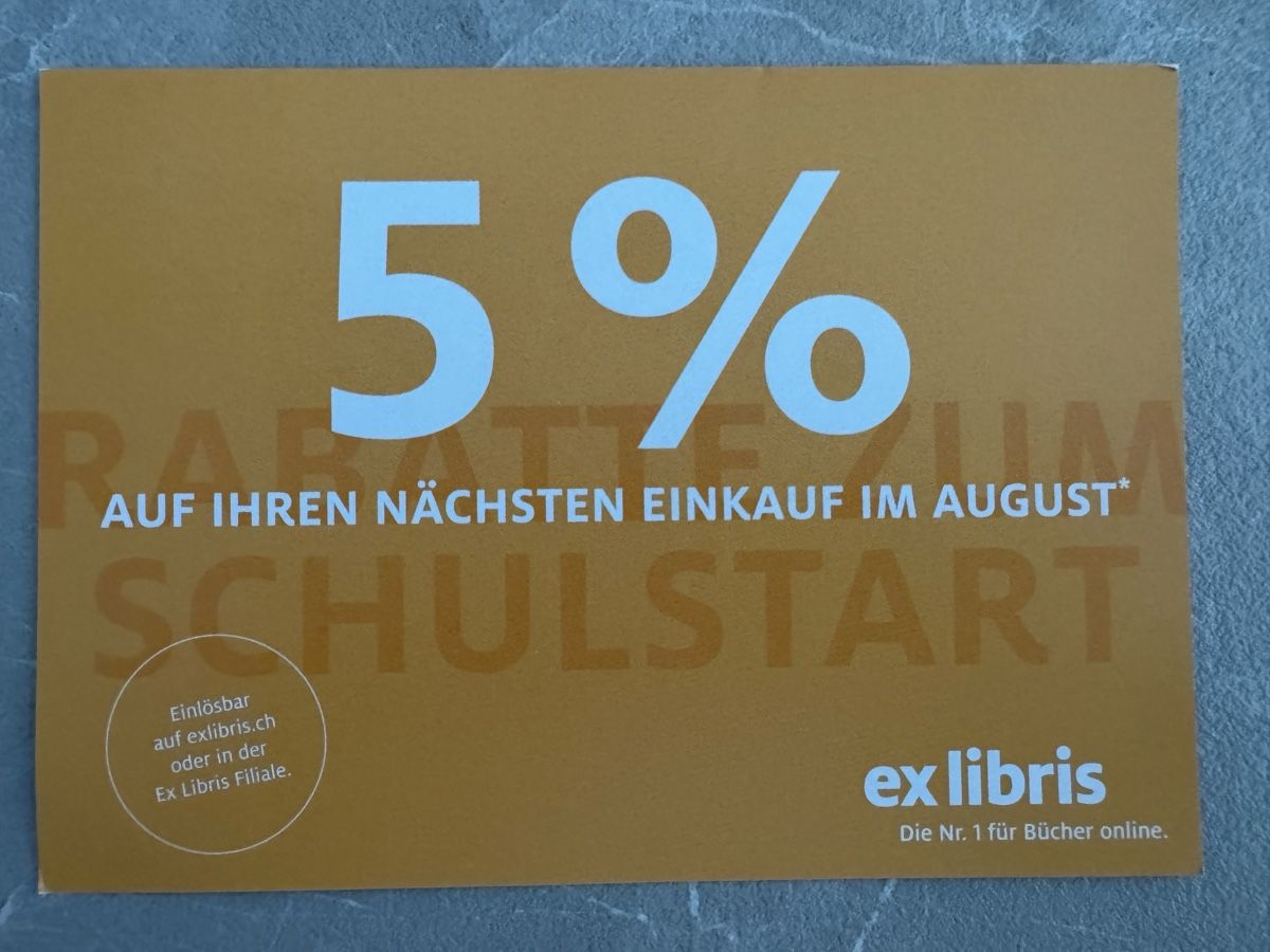 Ex Libris Buoni: Ex Libris 5%-Gutschein – Rabattcode zu verkaufen – Nuovo e nell'imballaggio originale da Sins venduto da sum_lv6d