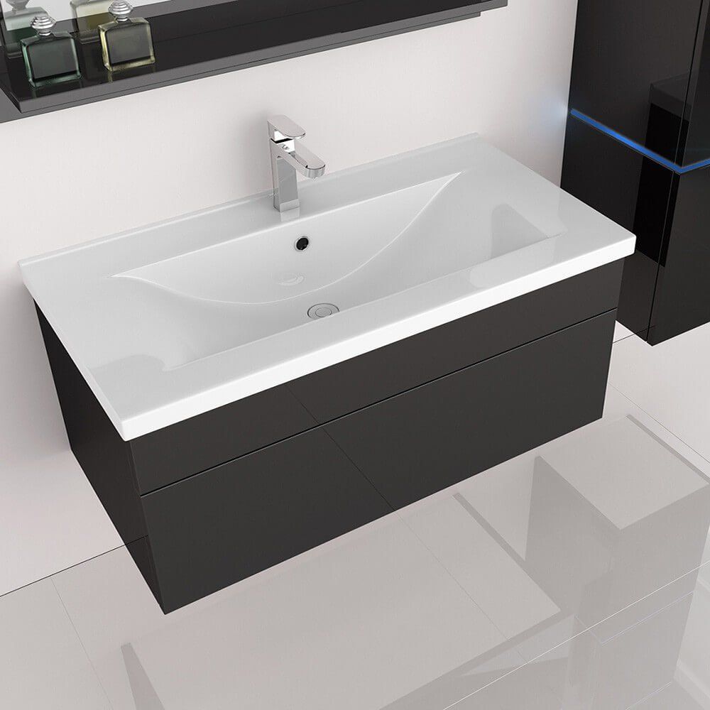 Mobili per bagno: 11861 - LED Badmöbel Set Wangen BIG L - Schwarz – Nuovo e nell'imballaggio originale da Wallenwil venduto da toesstal-vertrieb 6