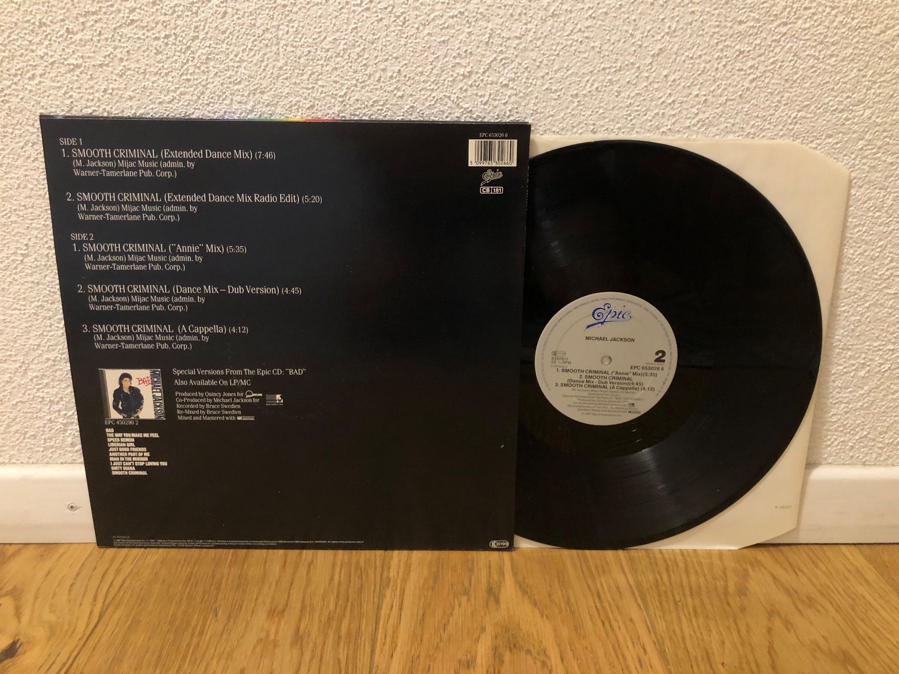 Vinyles: MICHAEL JACKSON - SMOOTH CRIMINAL 12" MAXI SINGLE EU 1987 – D'occasion à Zofingen par kartengeheimniss 1