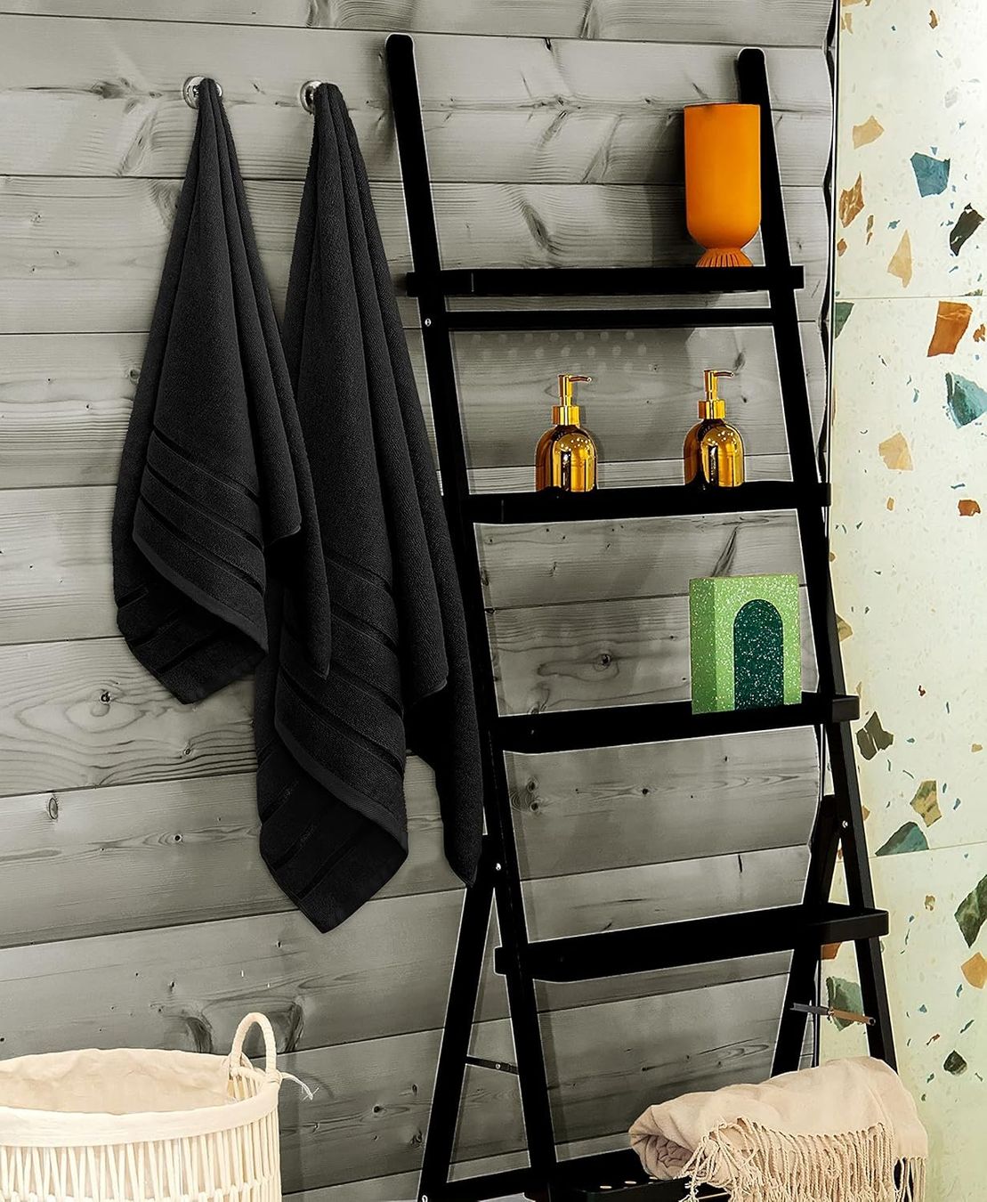 Teli da bagno: 8er-Pack Handtuch-Set  Schwarz – Nuovo e nell'imballaggio originale da Nuglar venduto da SaleRitter 3