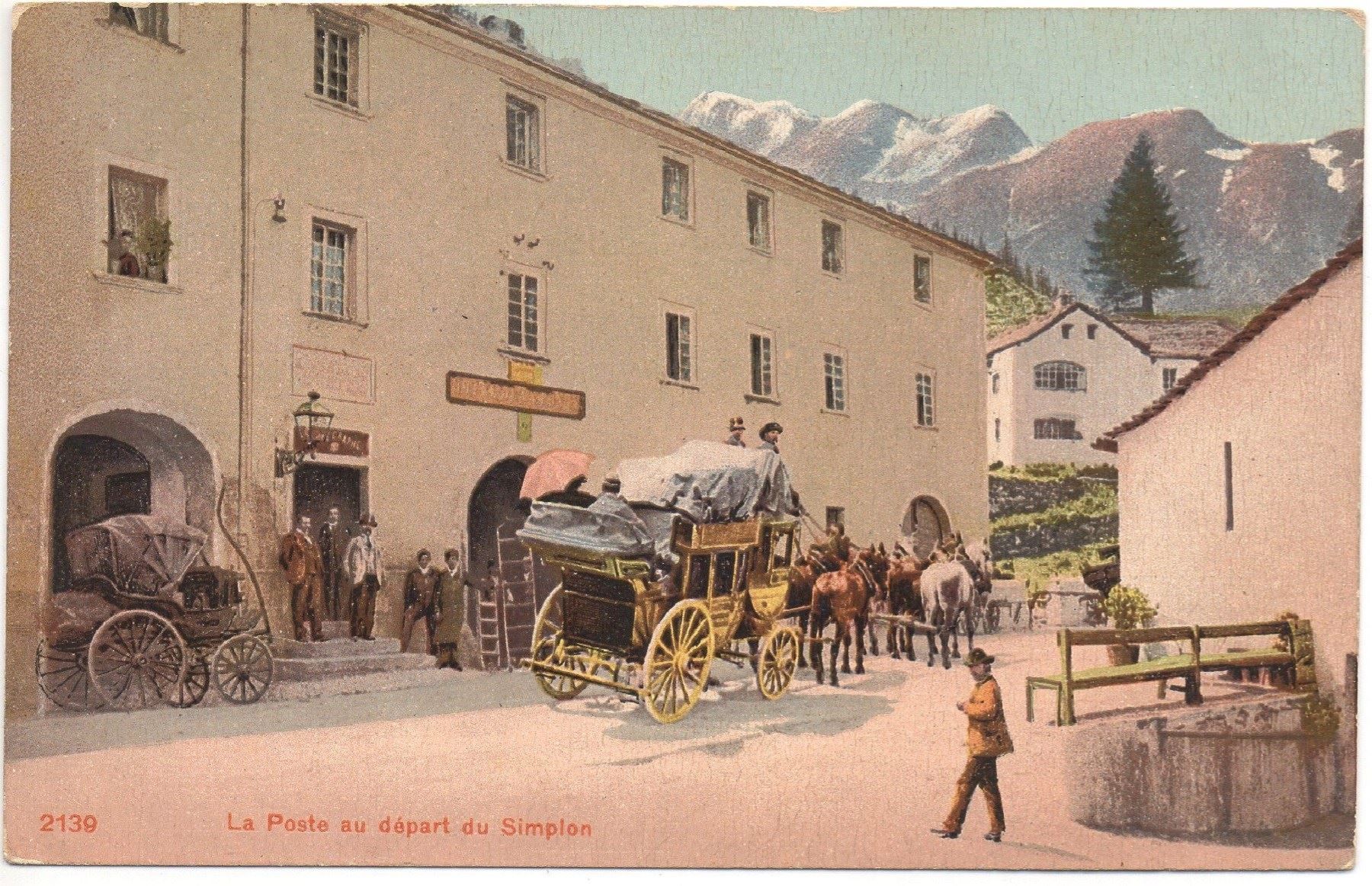 Ansichtskarten: SIMPLON DORF Abfahrt der Postkutsche – Neu (gemäss Beschreibung) aus Jona von philajona