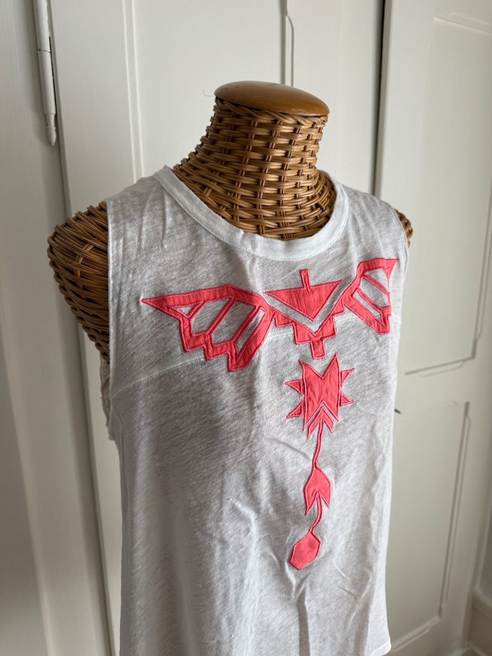 Zara Top: ZARA - Aztec Leinen Top weiss M – Usato da Zürich venduto da Diazaio 1