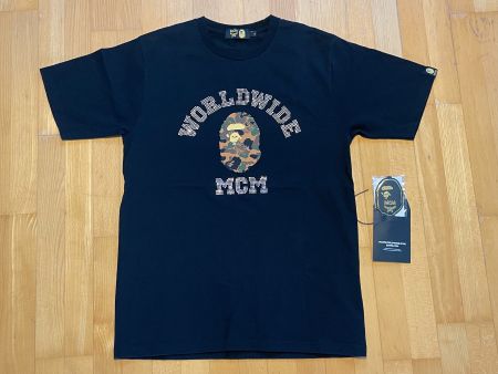 2019 Bape x MCM Strass College T-Shirt Sz L