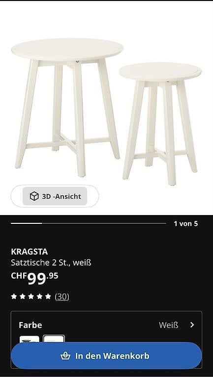 Tavoli: Ikea Beistelltische 2 Stück – Usato da Adligenswil venduto da TST04