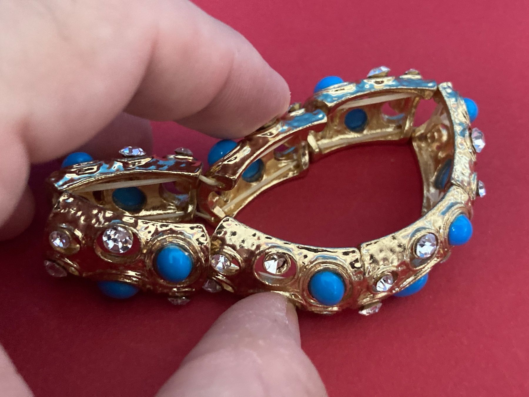 Bracciali & Braccialetti: Armreif vergoldet blauer glitzer – Usato da Laufen venduto da Trendmarket 5