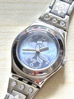 Swatch Damenuhr blau floral 