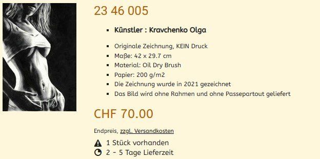 Dipinti: Lagerräumung Original Gemälde 23 46 005 – Nuovo (secondo la descrizione) da Hagenbuch ZH venduto da Art-Agency 1